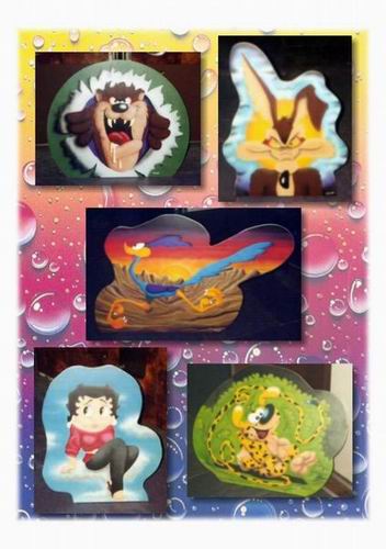 Taz, Vil Coyote, Beep Beep, Betty Boop, Marsupilami