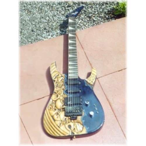 Guitare Hohner Peinte et Sculpte: Skulls Music